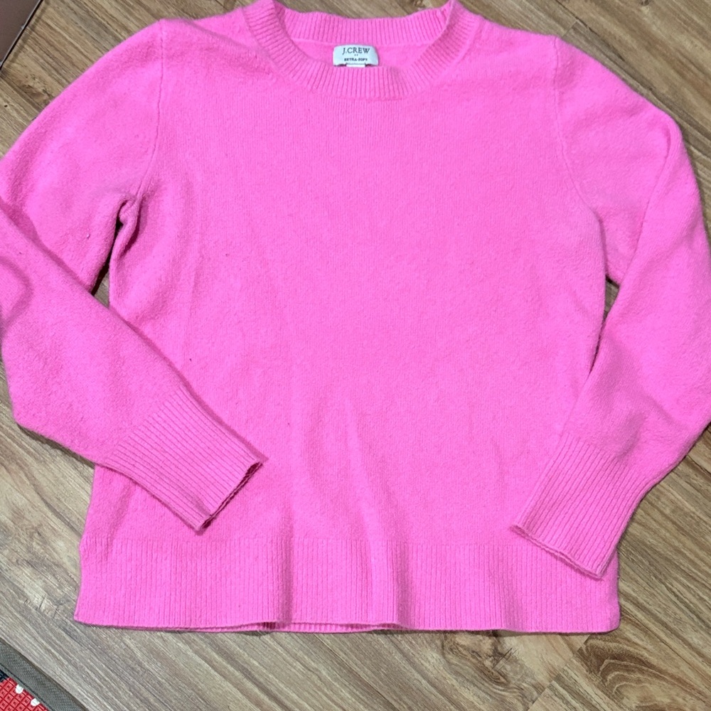 J. Crew Hot Pink Crewneck Sweater